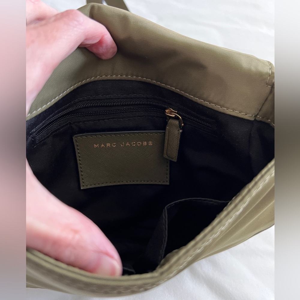 Marc Jacobs Trooper Nomad Saddlebag Olive Green Nylon Brass Hardware Crossbody - Picture 6 of 15
